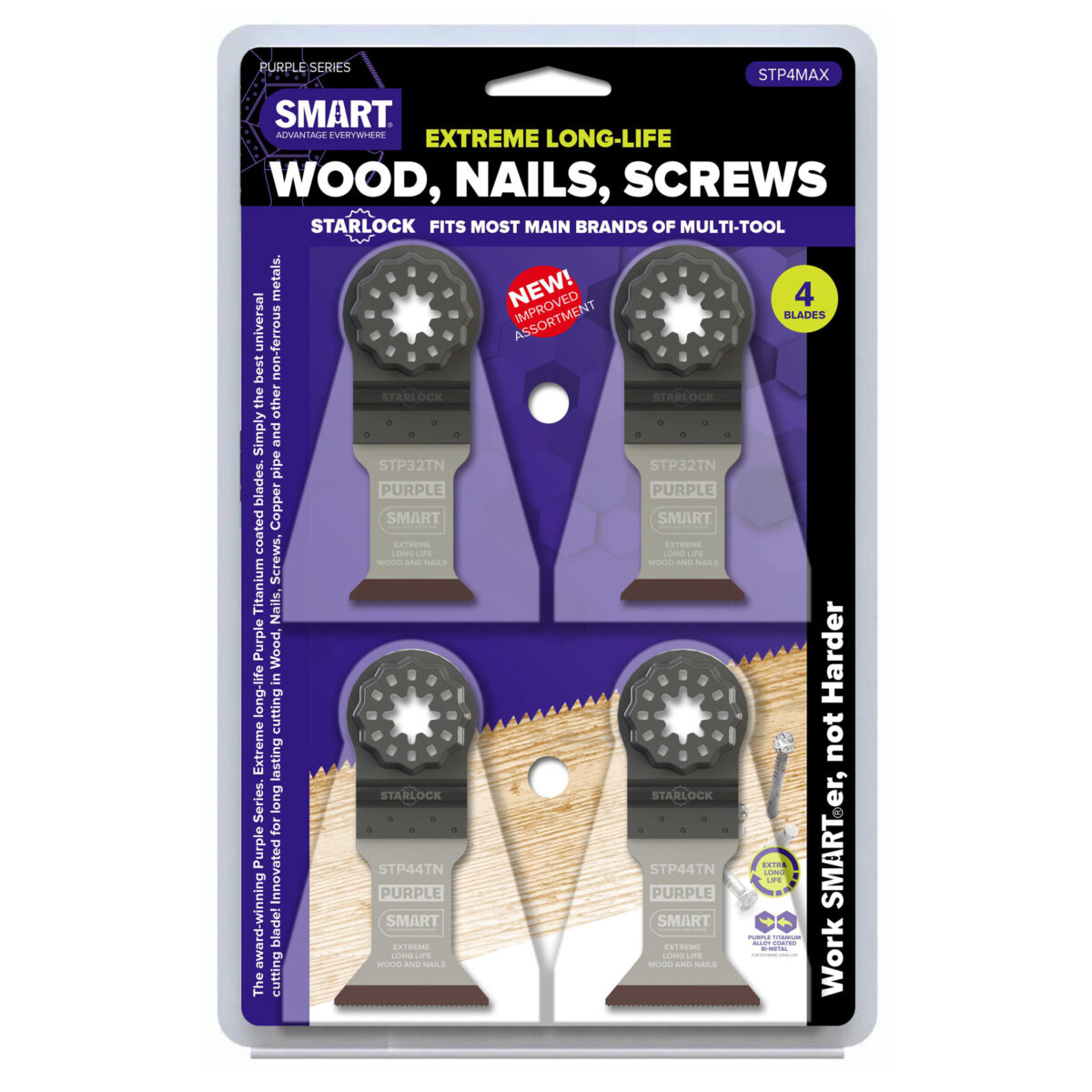 SMART Starlock 4 Piece Bi-metal/Rapid Wood Blade Set - Image 2