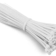 4.8 x 200mm Nylon Cable Ties White (100)
