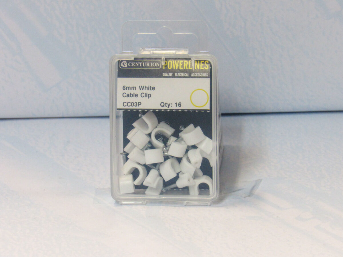 6mm White Cable Clips 16 pack - Image 2