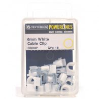 6mm White Cable Clips 16 pack