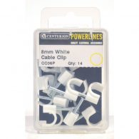 8mm Cable Clips White 14 pack