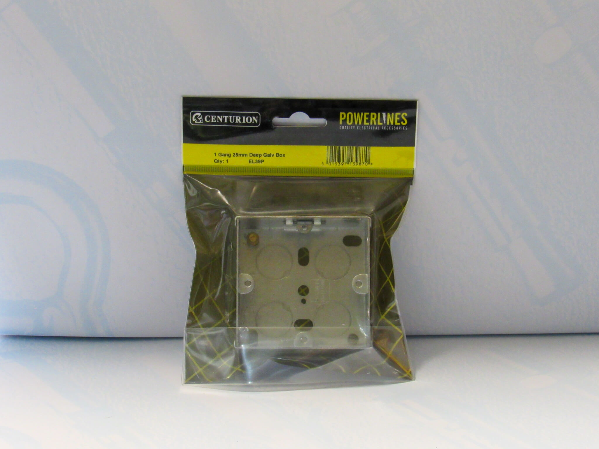 EL39P 1 Gang 25mm Deep Galvanised Box - Image 1