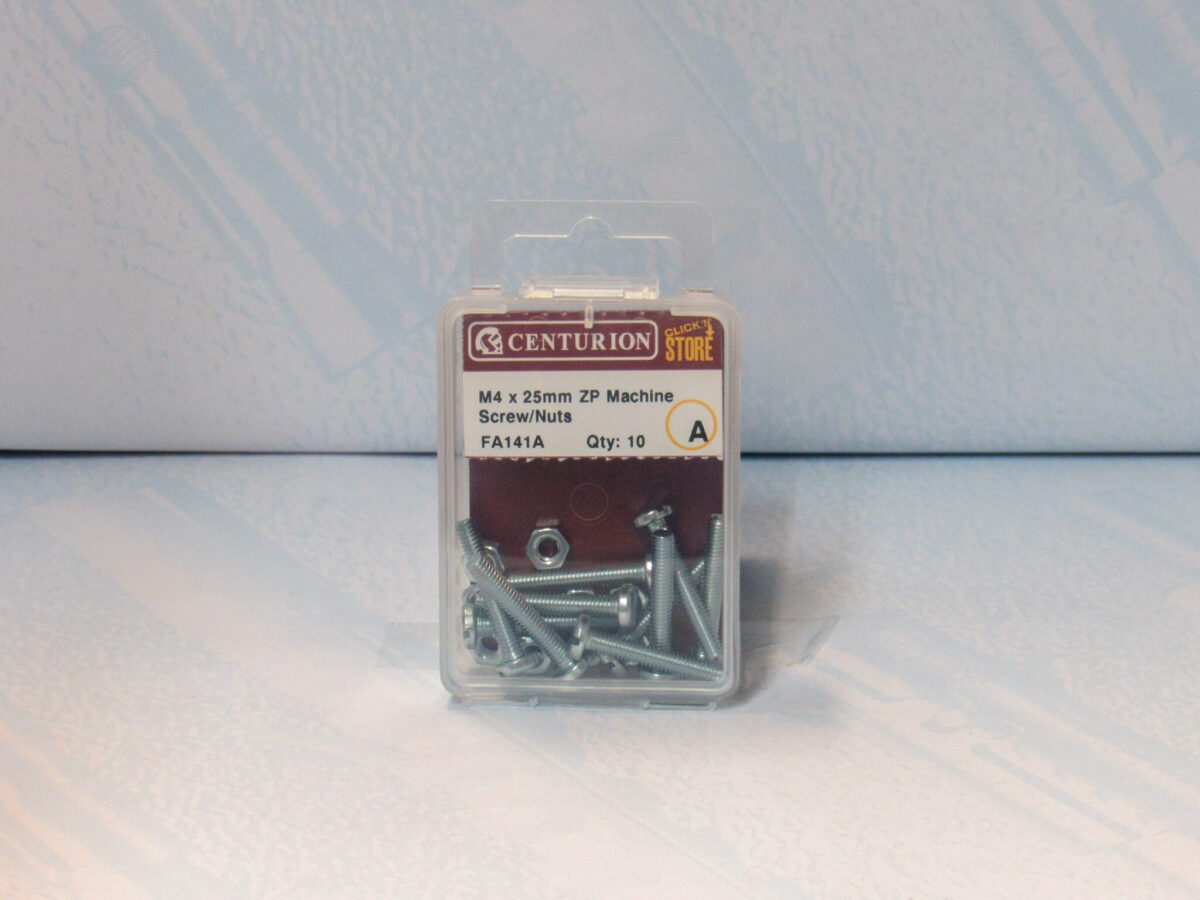 M4 x 25mm ZP Machine Screws & Nuts 10 pack - Image 2