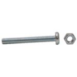 M6 x 75mm ZP Machine Screws & Nuts 2 pack