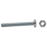 M6 x 75mm ZP Machine Screws & Nuts 2 pack