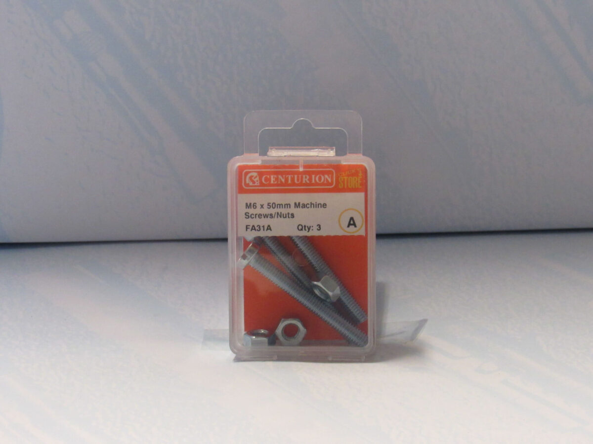 M6 x 50mm ZP Machine Screws & Nuts 3 pack - Image 2