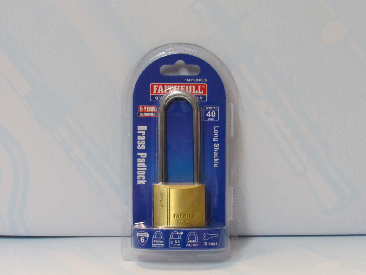 FAITHFULL 40mm Long Shackle Padlock - Image 2