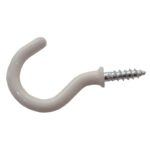 32mm White PVC Shouldered Cup Hooks 4 pack