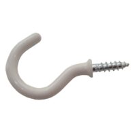 32mm White PVC Shouldered Cup Hooks 4 pack