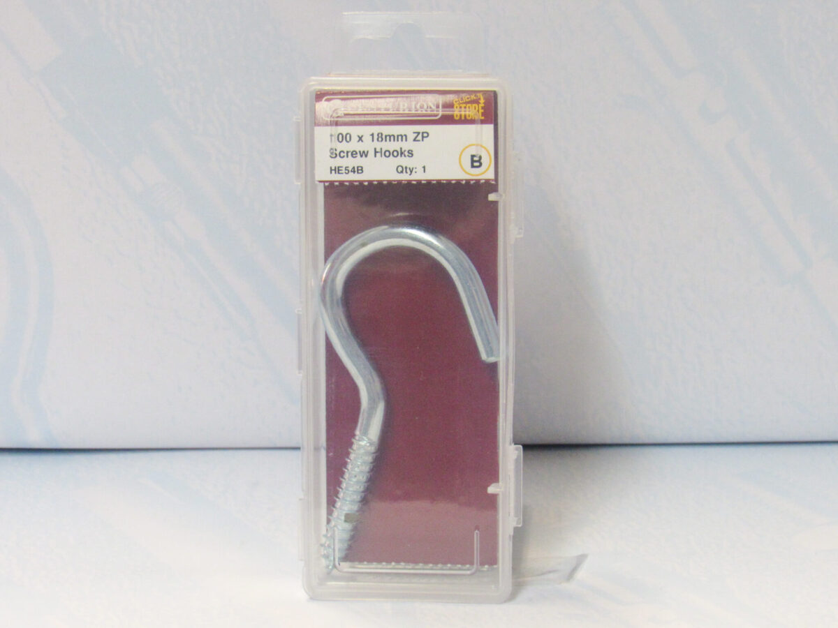 100mm x 18mm ZP Steel Screw Hook - Image 2