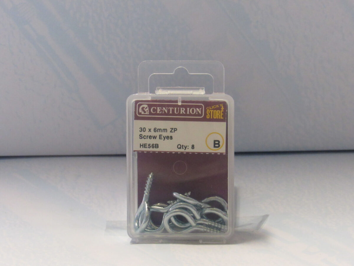 30 x 6mm ZP Steel Screw Eyes 8 Pack - Image 2