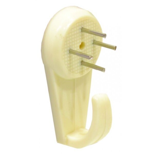 40mm Plastic Hard Wall Picture Hooks 2 pack