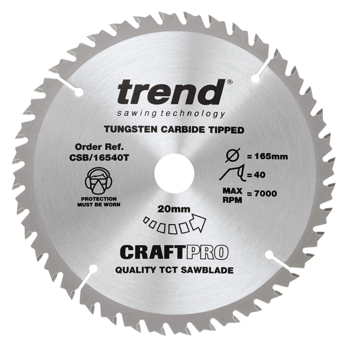 Trend 165mm X 40t X 20mm Craft Blade - Image 2
