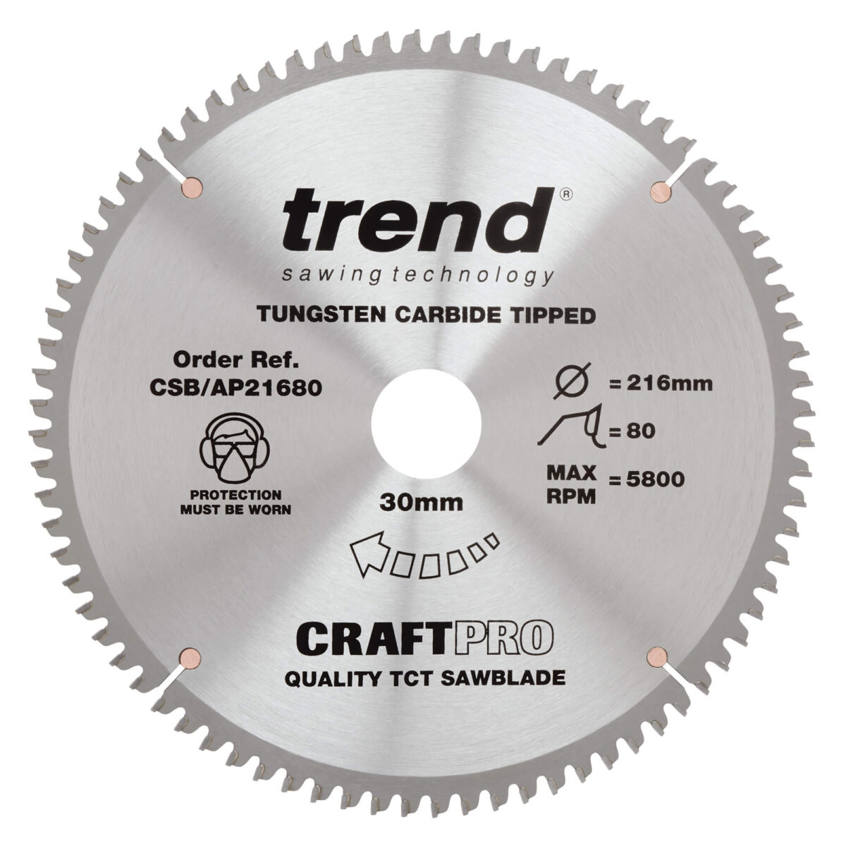 Trend 216mm X 80t X 30mm Craft Blade Tcp - Image 2