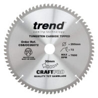 Trend 260mm X 72t X 30mm Craft Blade Cc