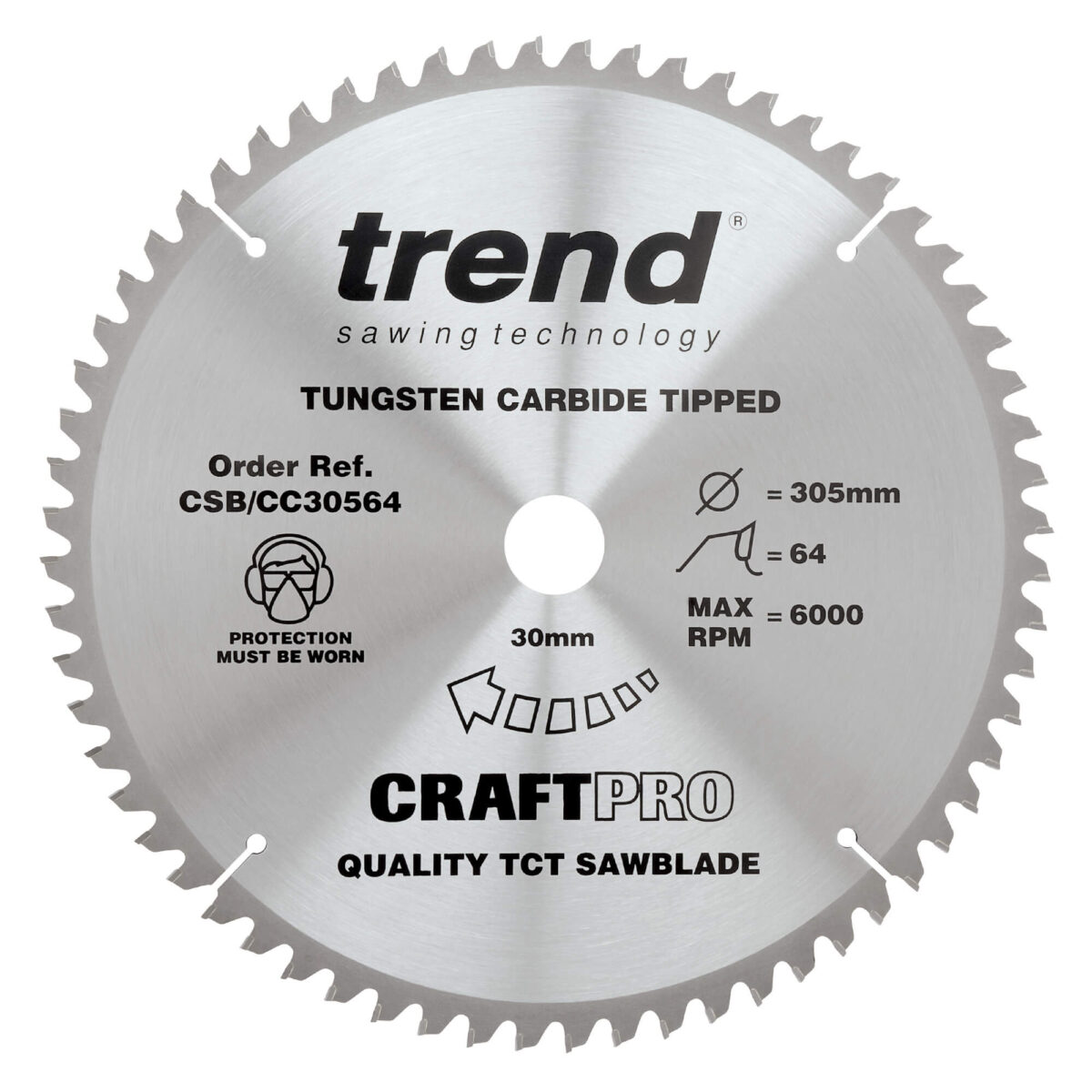 Trend 305mm X 64t X 30mm Craft Blade Cc - Image 2