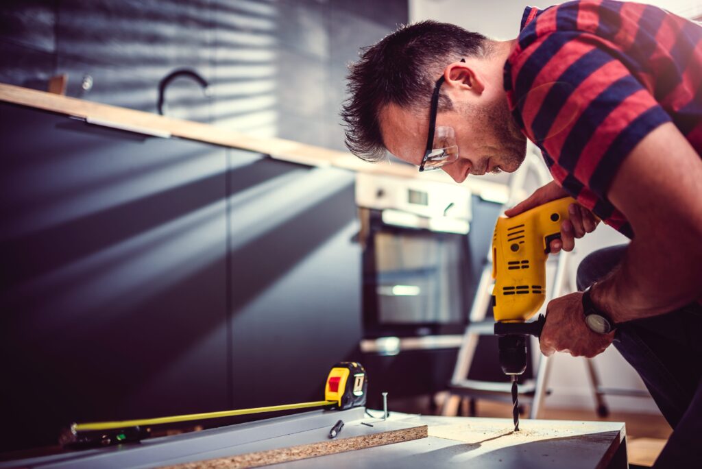 Man working on DIY home project